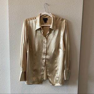 LANE BRYANT Gold Button Down Blouse